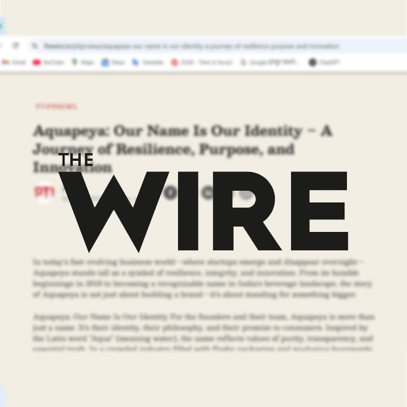 Aquapeya’s Story Featured on The Wire